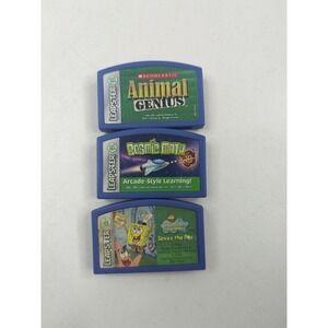 LeapFrog Leapster Learning Games Animal Genius, Cosmic Math, SpongeBob saves the